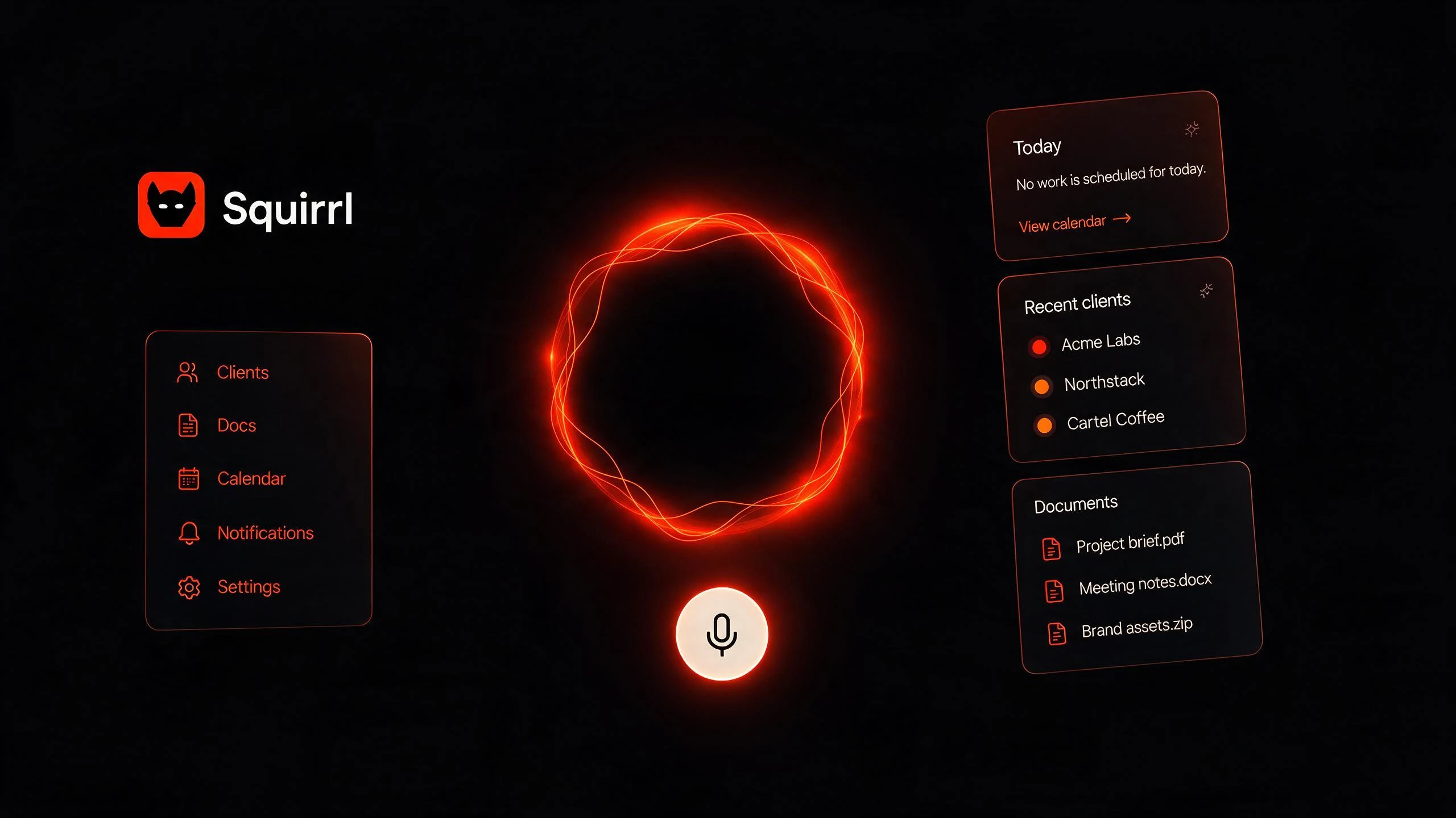 Squirrl, product screen